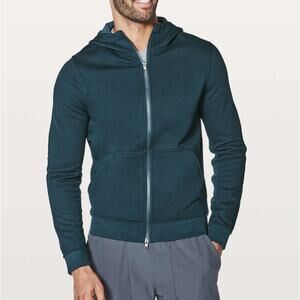 Lululemon Ritual Jacket Mens Nocturnal Teal Blue Full Zip Hoodie 2 Way Zipper XL